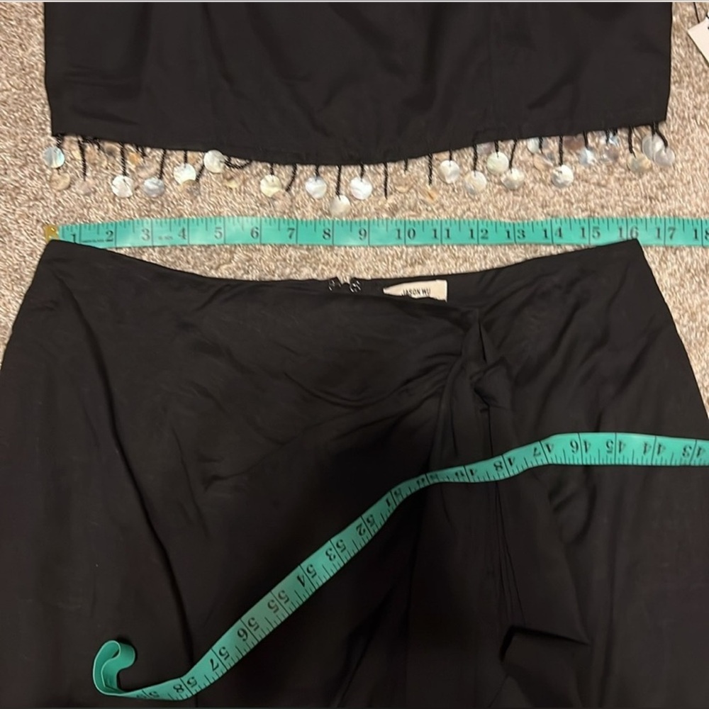 NWT Jason Wu Crop Tank & Wrap Skirt Set Mother of Pearl Embellished Beads Size 8 - Picture 10 of 12